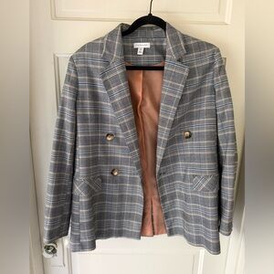 Topshop Gray Checkered Blazer